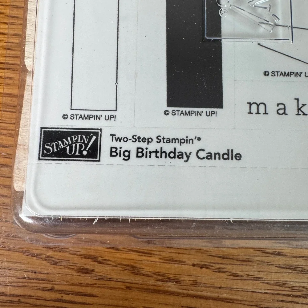 Stampin Up‎ Big Birthday Candle Two-Step Rubber Stamp Set of 7 114924 Wood Mount